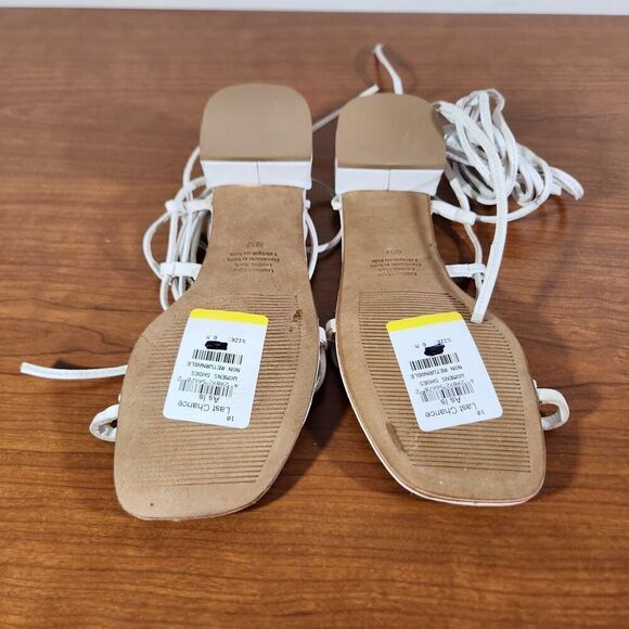 JEFFREY CAMPBELL Agate 2 Leather Sandal Color White Size 6 EU 37 Lace Up - Picture 10 of 13